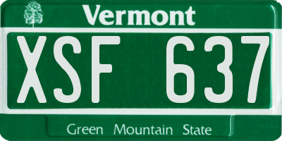 VT license plate XSF637