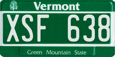 VT license plate XSF638