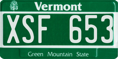 VT license plate XSF653