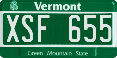 VT license plate XSF655