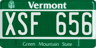 VT license plate XSF656