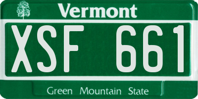 VT license plate XSF661