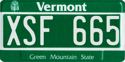 VT license plate XSF665