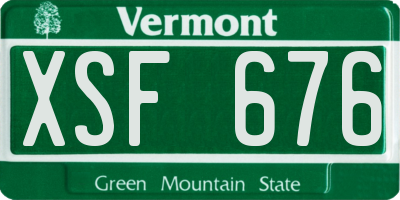 VT license plate XSF676