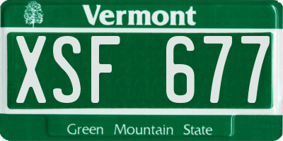 VT license plate XSF677