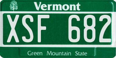 VT license plate XSF682