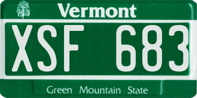 VT license plate XSF683