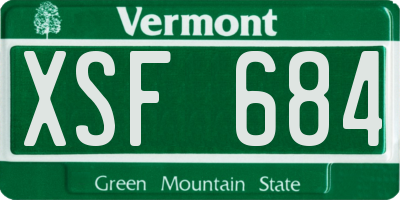 VT license plate XSF684