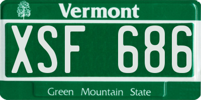 VT license plate XSF686
