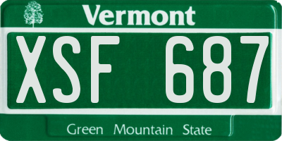 VT license plate XSF687