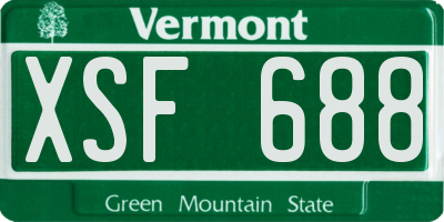 VT license plate XSF688