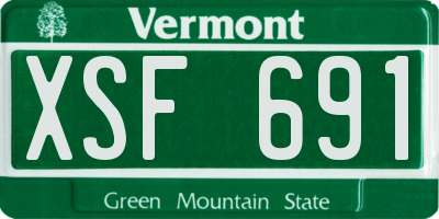 VT license plate XSF691