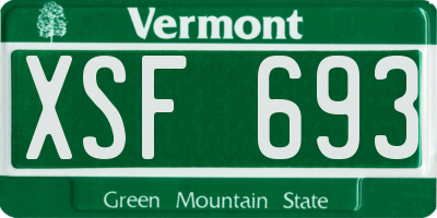 VT license plate XSF693
