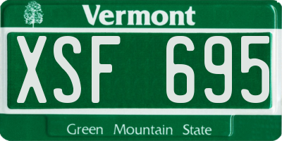 VT license plate XSF695