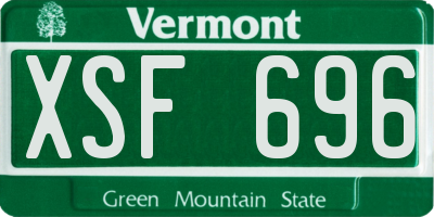 VT license plate XSF696
