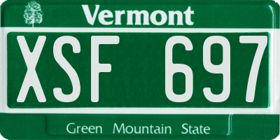 VT license plate XSF697