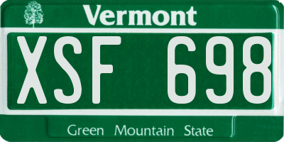 VT license plate XSF698