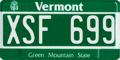 VT license plate XSF699