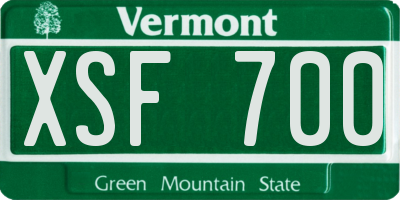 VT license plate XSF700