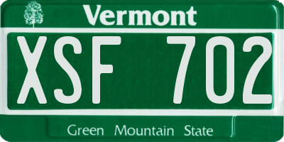 VT license plate XSF702