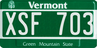 VT license plate XSF703