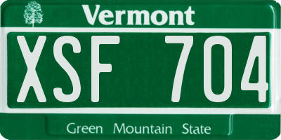 VT license plate XSF704