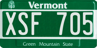 VT license plate XSF705