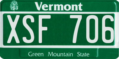 VT license plate XSF706