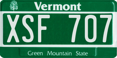 VT license plate XSF707