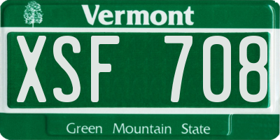 VT license plate XSF708