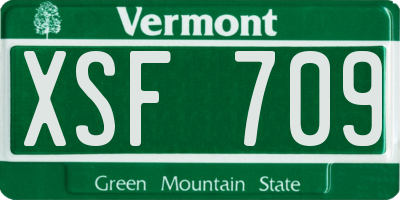 VT license plate XSF709