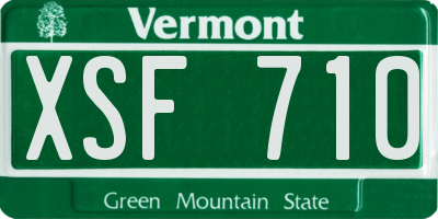 VT license plate XSF710