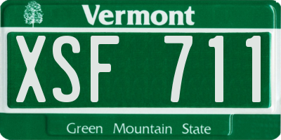 VT license plate XSF711