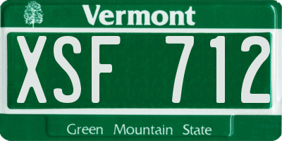 VT license plate XSF712