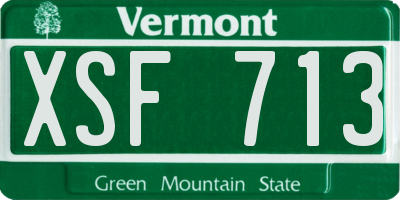VT license plate XSF713