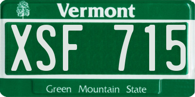 VT license plate XSF715