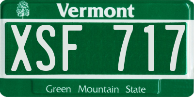 VT license plate XSF717