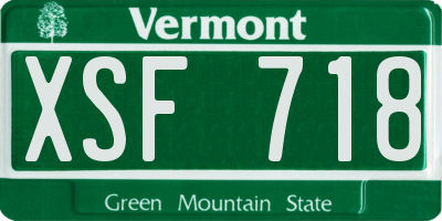 VT license plate XSF718