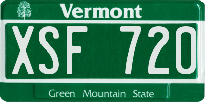 VT license plate XSF720
