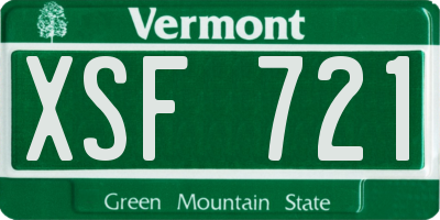 VT license plate XSF721