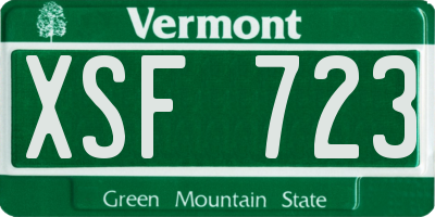 VT license plate XSF723