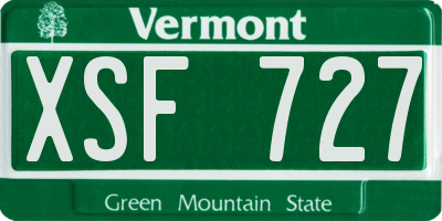 VT license plate XSF727