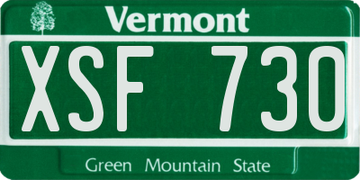 VT license plate XSF730