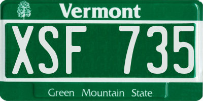 VT license plate XSF735