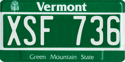 VT license plate XSF736