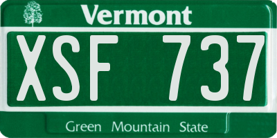 VT license plate XSF737