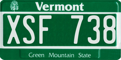 VT license plate XSF738