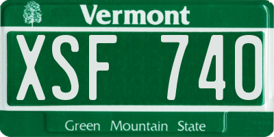 VT license plate XSF740