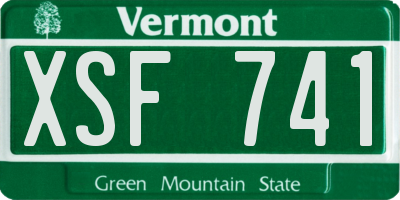 VT license plate XSF741