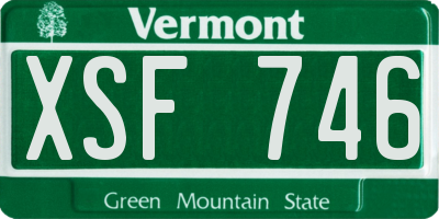 VT license plate XSF746